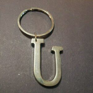 Brass Letter U key chain